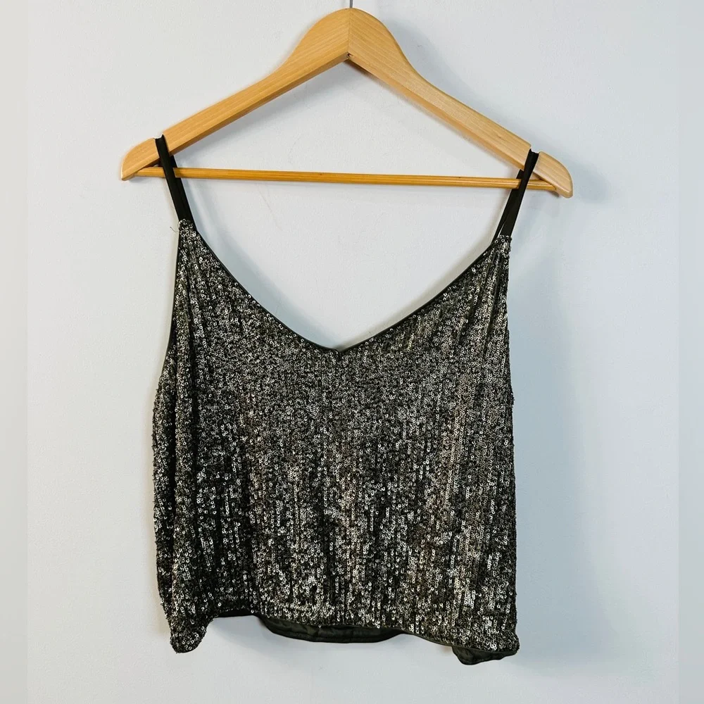DONATED TO NEEDY GIRLS IN KENYA Express Metallic Sequin Camisole Size S